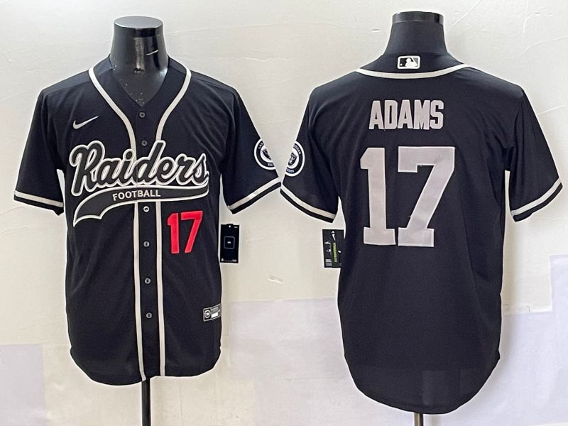 Men 2025 Oakland Raiders 17 Adams Black Joint Name Nike Limited NFL Jersey style 5